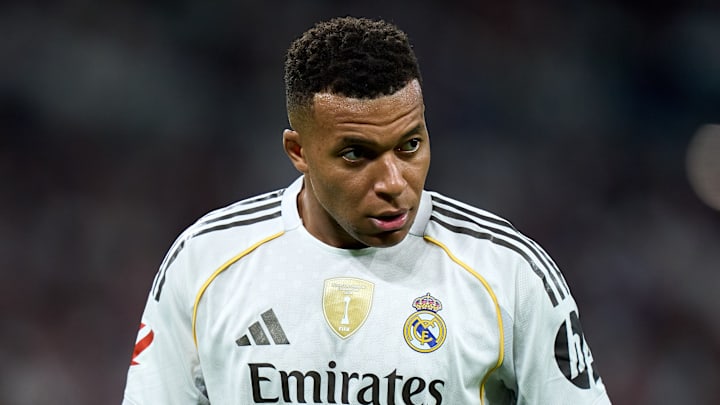 Kylian Mbappe lors de Real Madrid - Villarreal. Kylian Mbappe lors de Real Madrid - Villarreal.