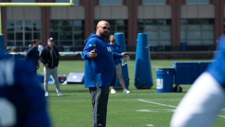 Giants Head Coach Brian Daboll at the NY Giants NFL team held an organized team activity at their training facility in East Rutherford, NJ on Thursday May 30, 2024.