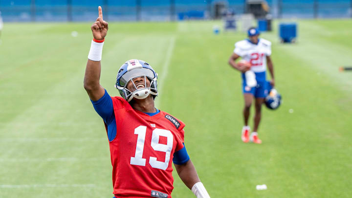 Jameis Winston with the NY Giants is shown during practice at Quest Diagnostics Training Center, East Rutherford, NJ, May 28, 2025. Jameis Winston with the NY Giants is shown during practice at Quest Diagnostics Training Center, East Rutherford, NJ, May 28, 2025.