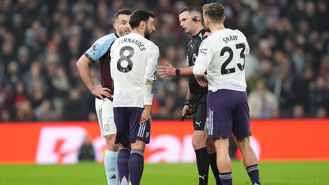 Bruno Fernandes seemingly suffered a hamstring injury against Aston Villa