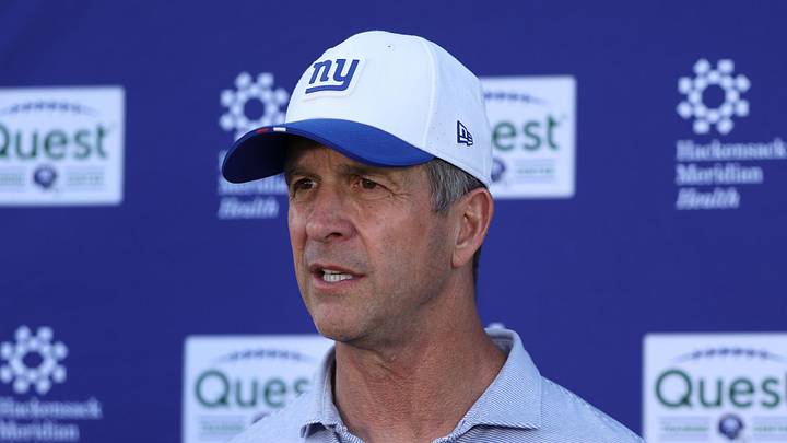 New York Giants head coach John Harbaugh