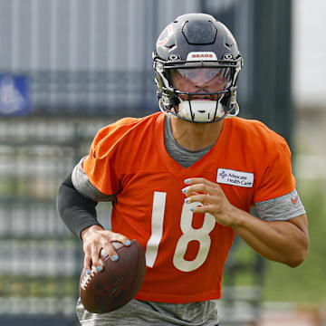Caleb Williams worked with an unusual cast of characters Thursday.