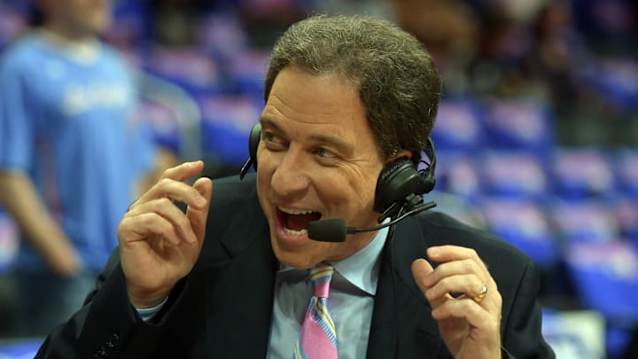 NBA broadcaster Kevin Harlan works a game. NBA broadcaster Kevin Harlan works a game.
