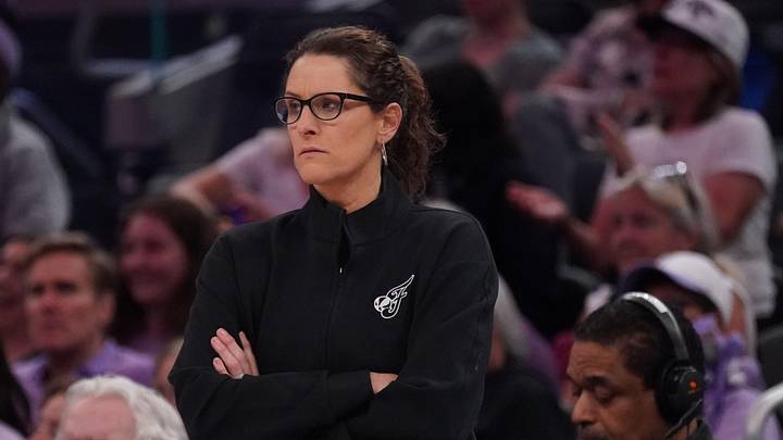 May 28, 2026; San Francisco, California, USA; Indiana Fever head coach Stephanie White watches the action in the third quarter against the Golden State Valkyries at Chase Center. Mandatory Credit: David Gonzales-Imagn Images