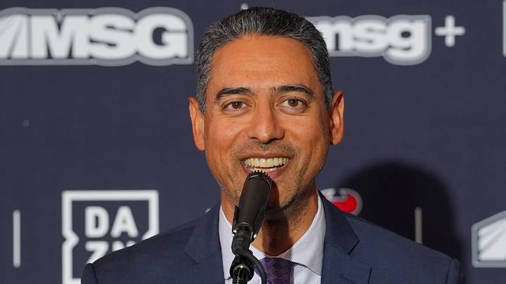 Sunny Mehta speaks to the New Jersey Devils media