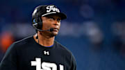 Tennessee State head coach Eddie George watches his team face against Norfolk State during the first quarter of the TSU homecoming game at Nissan Stadium in Nashville, Tenn., Saturday, Oct. 14, 2023.