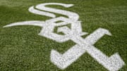 Chicago White Sox logo behind home plate at Rate Field.