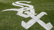 Chicago White Sox logo behind home plate at Rate Field.