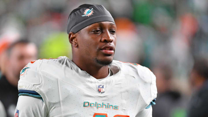 Miami Dolphins linebacker Channing Tindall (41) against the Philadelphia Eagles at Lincoln Financial Field last season.