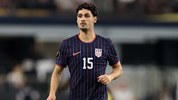 Johnny Cardoso playing for the USMNT against Haiti during the 2025 Gold Cup