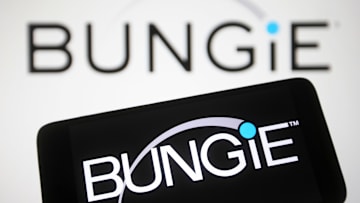 In this photo illustration, a Bungie Inc. logo of a video...