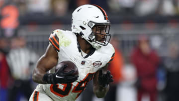 Dec 28, 2023; Cleveland, Ohio, USA; Cleveland Browns running back Jerome Ford (34) runs the ball during the second half against the New York Jets at Cleveland Browns Stadium.