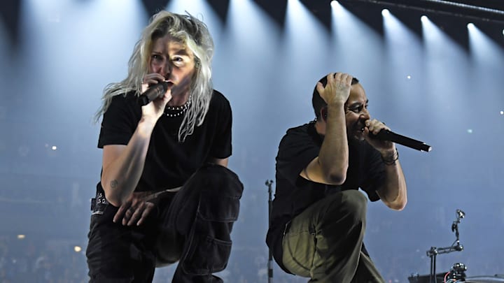 Emily Armstrong (left), Mike Shinoda (right) and Linkin Park will take center stage during the Champions League final opening ceremony. Emily Armstrong (left), Mike Shinoda (right) and Linkin Park will take center stage during the Champions League final opening ceremony.