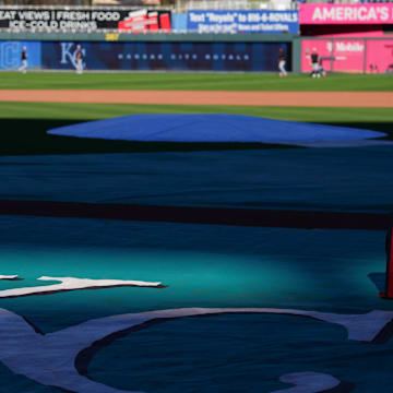 Sep 3, 2024; Kansas City, Missouri, USA; A general view of a Cleveland Guardians ball bag against the Kansas City Royals during warm ups at Kauffman Stadium. Mandatory Credit: Denny Medley-Imagn Images