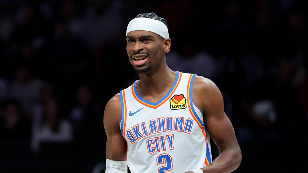 Jan 17, 2026; Miami, Florida, USA; Oklahoma City Thunder guard Shai Gilgeous-Alexander (2) reacts against the Miami Heat during the first quarter at Kaseya Center. Mandatory Credit: Sam Navarro-Imagn Images