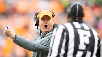 Tennessee head football coach Josh Heupel yells to an official during a game between Tennessee and Missouri in Neyland Stadium, Saturday, Nov. 12, 2022.

Volsmizzou1112 2250