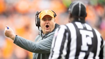 Tennessee head football coach Josh Heupel yells to an official during a game between Tennessee and Missouri in Neyland Stadium, Saturday, Nov. 12, 2022.

Volsmizzou1112 2250