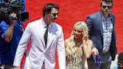 Paul Skenes of the Pittsburgh Pirates walks the red carpet with his girlfriend LSU gymnast Livvy Dunne.