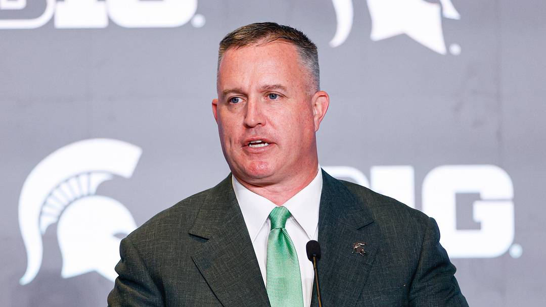 Jul 29, 2026; Chicago, IL, USA; Michigan State Football head coach Pat Fitzgerald speaks during Big Ten Media Days at Hilton Chicago. Mandatory Credit: Kamil Krzaczynski-Imagn Images Jul 29, 2026; Chicago, IL, USA; Michigan State Football head coach Pat Fitzgerald speaks during Big Ten Media Days at Hilton Chicago. Mandatory Credit: Kamil Krzaczynski-Imagn Images