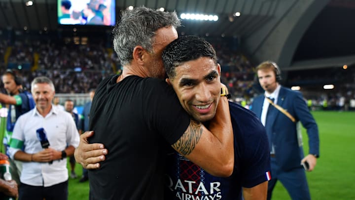 Luis Enrique et Achraf Hakimi - PSG