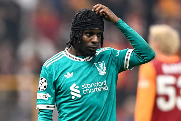 Jeremie Frimpong scratching his head. Jeremie Frimpong scratching his head.