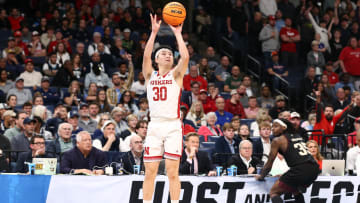 Mar 22, 2024; Memphis, TN, USA; Nebraska Cornhuskers guard Keisei Tominaga (30) shoots for three during the second half against the Texas A&M Aggies in the NCAA Tournament First Round at FedExForum. Mandatory Credit: Petre Thomas-USA TODAY Sports