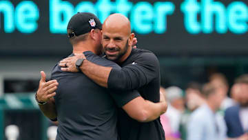 Cincinnati Bengals head coach Zac Taylor, left, and New York Jets head coach Robert Saleh hug before an NFL game at MetLife Stadium on Sunday, Sept. 25, 2022.

Nfl Jets Vs Cincinnati Bengals Bengals At Jets