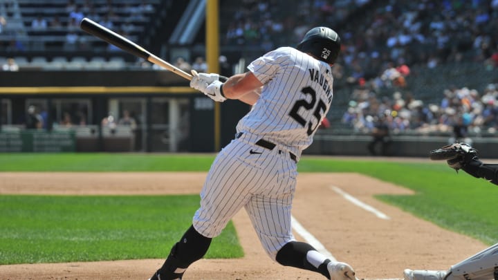 Andrew Vaughn rips an RBI double against the Tigers