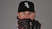 Chicago White Sox relief pitcher Tyler Gilbert (40) poses for a photo on media day at the team’s spring training facility in Glendale, AZ.  