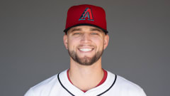 Arizona Diamondbacks pitcher Slade Cecconi (43) poses for a picture for MLB media day at Salt River Fields.