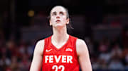 Indiana Fever guard Caitlin Clark in the second half against the Chicago Sky.