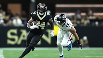 Former Kansas football star and current New Orleans Saints running back Devin Neal