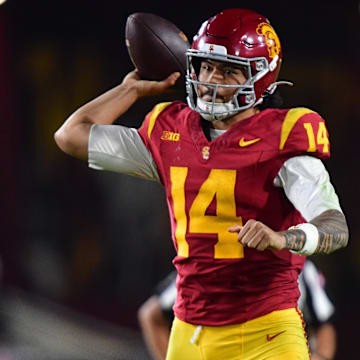 Jayden Maiava and USC are favored against Iowa on Saturday.