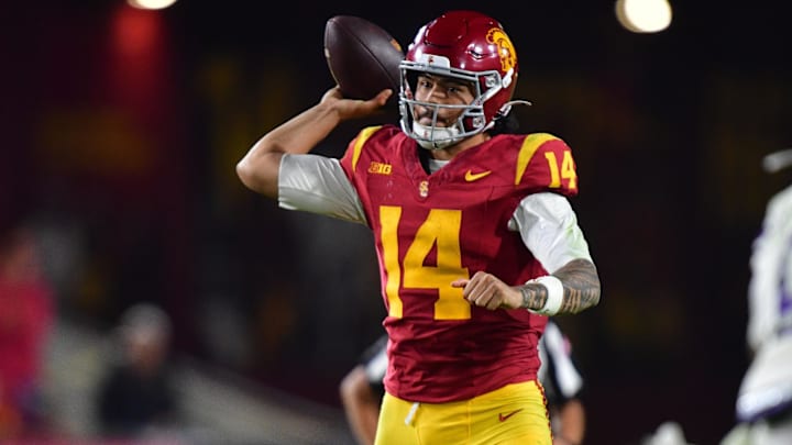 Jayden Maiava and USC are favored against Iowa on Saturday.