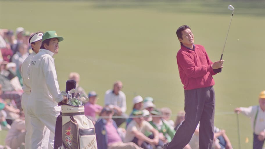Jumbo Ozaki is pictured at the 1990 Masters.