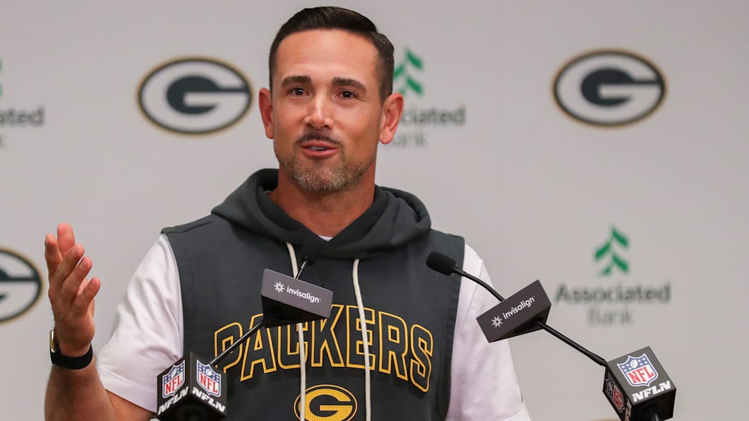 Green Bay Packers head coach Matt LaFleur speaks during a press conference on Friday, August 29, 2025, at Lambeau Field in Green Bay, Wis. The Packers made a trade with the Dallas Cowboys for superstar edge rusher Micah Parsons on Aug. 28.
Tork Mason/USA TODAY NETWORK-Wisconsin