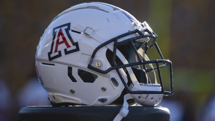 Detailed view of an Arizona Wildcats helmet