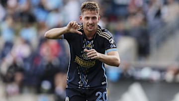 Philadelphia Union forward Bruno Damiani (20) celebrates after scoring a goal against D.C. United 