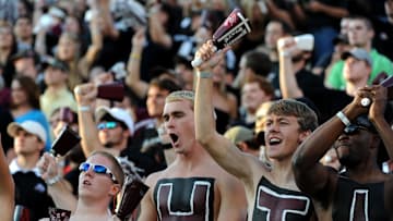 Sep 24, 2011;Starkville, MS, USA; Mississippi State Bulldogs students ring cowbells in celebration during their football game against the Louisiana Tech Bulldogs at Davis Wade Stadium. Mandatory Credit: Chuck Cook-Imagn Images