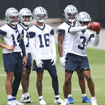 Jun 4, 2024; Frisco, TX, USA; Dallas Cowboys wide receiver Brandin Cooks (3) goes through a drill  during practice at the Ford Center at the Star Training Facility in Frisco, Texas. 