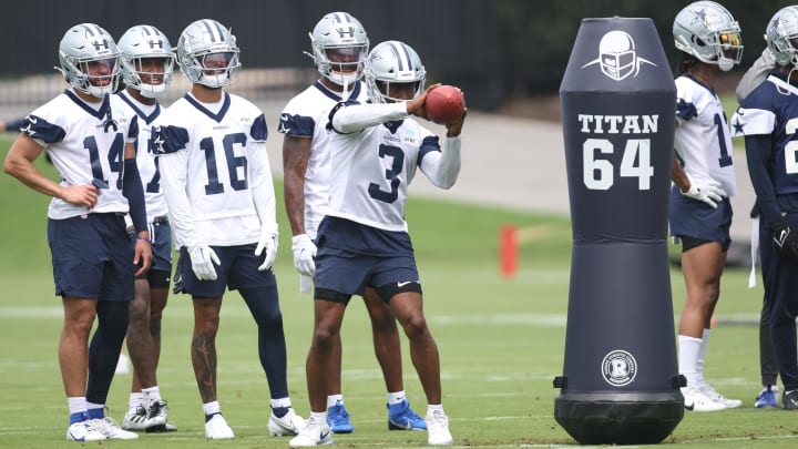 Jun 4, 2024; Frisco, TX, USA; Dallas Cowboys wide receiver Brandin Cooks (3) goes through a drill during practice at the Ford Center at the Star Training Facility in Frisco, Texas. 