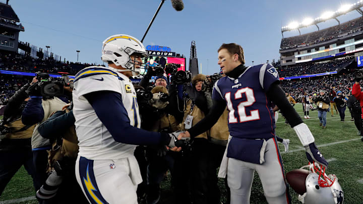 Rivers (left) and Brady (right) met nine times in their careers, including the postseason. Rivers (left) and Brady (right) met nine times in their careers, including the postseason.