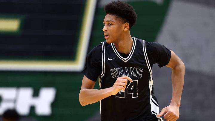 Jan 2, 2026; Mesa, AZ, USA; Dynamic Prep (TX) forward Marcus Spears Jr. (24) against Dream City (AZ) during the HoopHall West Tournament at Skyline High School. Mandatory Credit: Mark J. Rebilas-Imagn Images