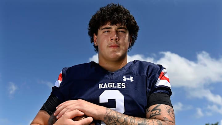 Dandy Dozen top football recruit selection for 2025 TSSAA season, Nashville Christian quarterback Jared Curtis Wednesday, June 19, 2025, in Nashville, Tenn.