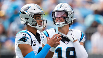 Carolina Panthers quarterback Bryce Young and wide receiver Adam Thielen