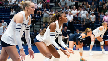 Penn State outside hitter Alexis Ewing and setter Addie Lyon
