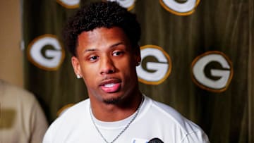 Green Bay Packers wide receiver Matthew Golden is interviewed by the media during rookie minicamp on Friday, May 2, 2025, at Lambeau Field in Green Bay, Wisconsin. The Packers selected Golden with their first round pick in the 2025 NFL Draft.
Tork Mason/USA TODAY NETWORK-Wisconsin