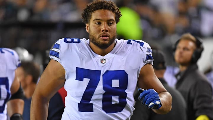 Dallas Cowboys offensive tackle Terence Steele against the Philadelphia Eagles at Lincoln Financial Field. 