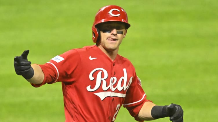 Cincinnati Reds centerfielder TJ Friedl (29) celebrates