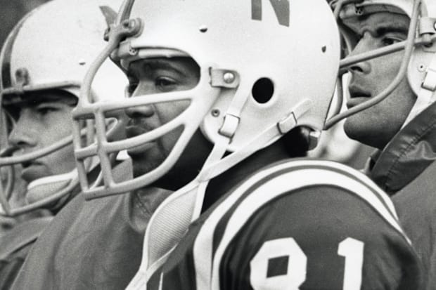 Nebraska defensive end Willie Harper on the sideline during the Huskers' 1971 national championship season.